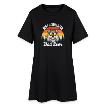 Bester Schnauzer-Vater aller Zeiten stolzer Hundebesitzer - Frauen T-Shirt-Kleid - Schwarz - Vorne