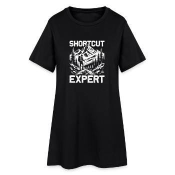 Shortcut Expert Wandern Berge Bergsteigen - Frauen T-Shirt-Kleid - Schwarz - Vorne