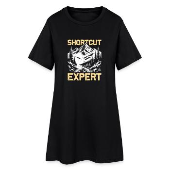 Shortcut Expert Wandern Berge Bergsteigen - Frauen T-Shirt-Kleid - Schwarz - Vorne