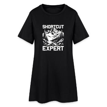 Shortcut Expert Hiking Mountains Mountaineering - Women’s T-Shirt Dress - black - Front