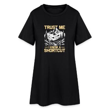 I know a shortcut Wandern Berge Bergsteigen - Frauen T-Shirt-Kleid - Schwarz - Vorne