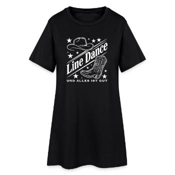 Line Dance Western Boots Design - Frauen T-Shirt-Kleid - Schwarz - Vorne