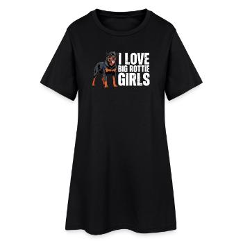 I Love Big Rottie Girls Rottweiler Rottie - Women’s T-Shirt Dress - black - Front