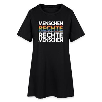 Menschenrechte statt rechte Menschen Sticker  - Frauen T-Shirt-Kleid - Schwarz - Vorne
