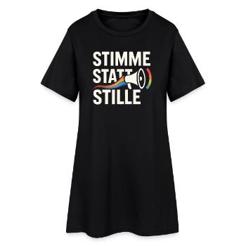 Stimme statt Stille Pride Statement Vielfalt - Frauen T-Shirt-Kleid - Schwarz - Vorne