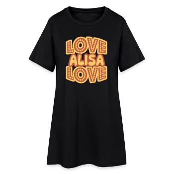 Spruch Alisa - Frauen T-Shirt-Kleid - Schwarz - Vorne
