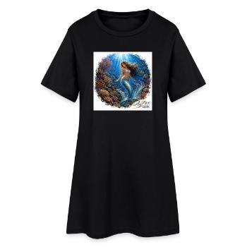 Underwater Mermaid in the Coral World - Women’s T-Shirt Dress - black - Front