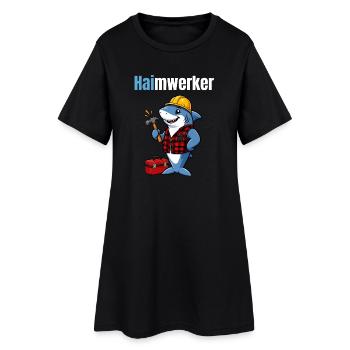 Haimwerker – Lustiger Hai Handwerker - Frauen T-Shirt-Kleid - Schwarz - Vorne