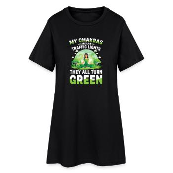 My Chakras Are Like Traffic Lights They All Turn - Women’s T-Shirt Dress - black - Front