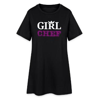 Girl Chef - Design statement & typographie - Robe T-shirt Femme - noir - Devant