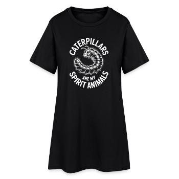 Raupen Sprüche Raupe Lustiges Raupen Geschenk - Frauen T-Shirt-Kleid - Schwarz - Vorne