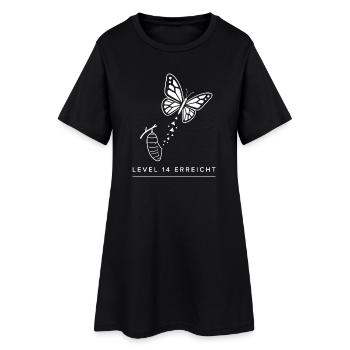 Level 14 Erreicht – Geburtstag Schmetterling - Frauen T-Shirt-Kleid - Schwarz - Vorne