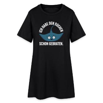 Rochen Schon Gebraten Stachelrochen Manta Rochen - Frauen T-Shirt-Kleid - Schwarz - Vorne