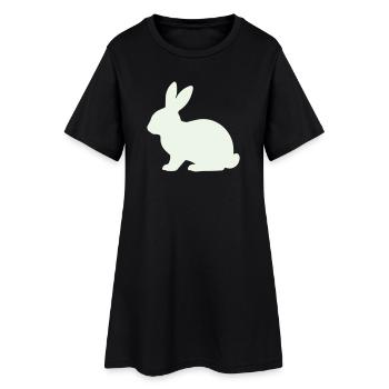 Zarte Kaninchen Silhouette - Frauen T-Shirt-Kleid - Schwarz - Vorne