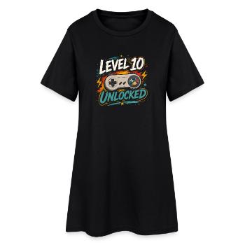 Level 10 unlocked 10 Year Anniversary D Gift - Women’s T-Shirt Dress - black - Front