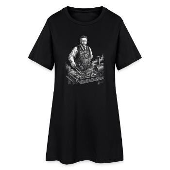 Theodore Roosevelt beim BBQ Grillen - Frauen T-Shirt-Kleid - Schwarz - Vorne