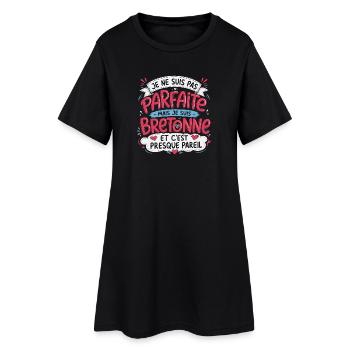 Je ne suis pas parfaite mais je suis bretonne - Robe T-shirt Femme - noir - Devant