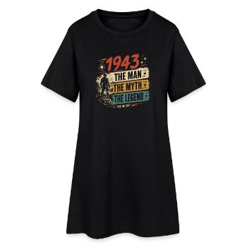 Birthday Born In 1943 Man Myth Legend - Women’s T-Shirt Dress - black - Front