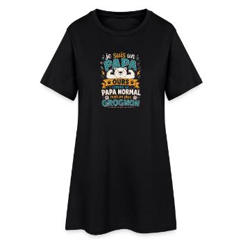 Je suis un papa ours comme un papa normal cadeau - Robe T-shirt Femme - noir - Devant