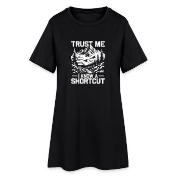 I know a shortcut Wandern Berge Bergsteigen - Frauen T-Shirt-Kleid - Schwarz - Vorne