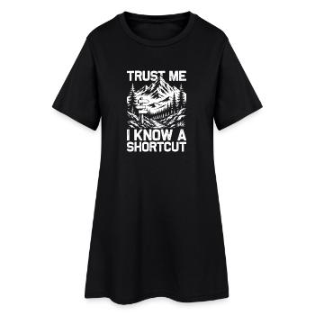 I know a shortcut Wandern Berge Bergsteigen - Frauen T-Shirt-Kleid - Schwarz - Vorne
