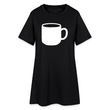 Cadeau de la tasse blanche - Robe T-shirt Femme - noir - Devant