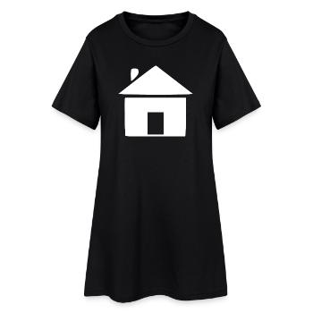 Haus minimal Bauherr Geschenk  - Frauen T-Shirt-Kleid - Schwarz - Vorne