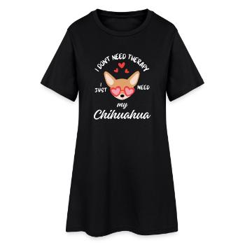 Chihuahua-Therapiehund - Frauen T-Shirt-Kleid - Schwarz - Vorne