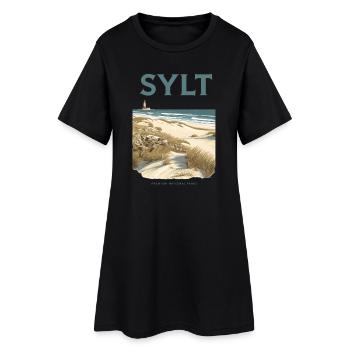 Sylt Premium | Vintage Beach Poster - Women’s T-Shirt Dress - black - Front
