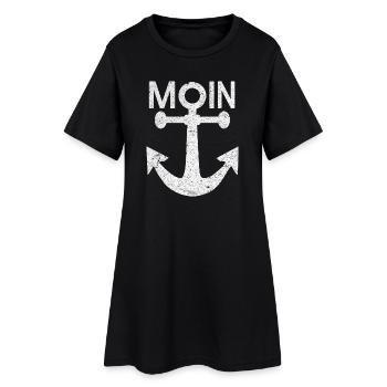 Moin-_Anker - Frauen T-Shirt-Kleid - Schwarz - Vorne