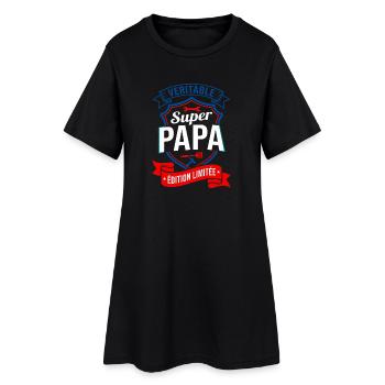 Super Papa Édition Limitée Fête Des Pères - Robe T-shirt Femme - noir - Devant