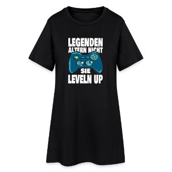 Legenden Leveln Up - Frauen T-Shirt-Kleid - Schwarz - Vorne