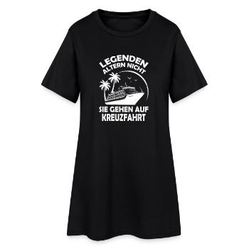 Kreuzfahrt Legenden - Frauen T-Shirt-Kleid - Schwarz - Vorne