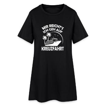 Ab Auf Kreuzfahrt - Frauen T-Shirt-Kleid - Schwarz - Vorne