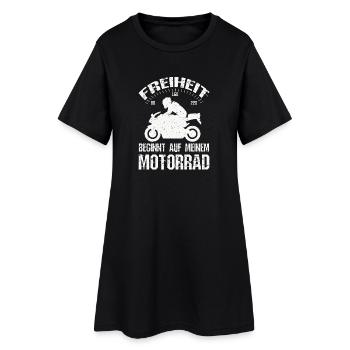Freiheit Motorrad - Frauen T-Shirt-Kleid - Schwarz - Vorne
