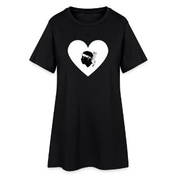 Korsika-Liebe - Frauen T-Shirt-Kleid - Schwarz - Vorne