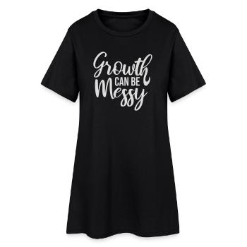 Growth Can Be Messy Persönlich Wachstum Zitat Logo - Frauen T-Shirt-Kleid - Schwarz - Vorne