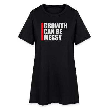 Growth Can Be Messy Persönlich Wachstum Zitat Logo - Frauen T-Shirt-Kleid - Schwarz - Vorne