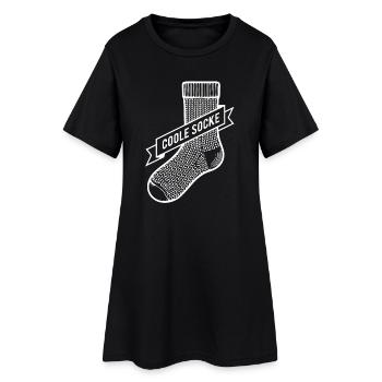 Coole Socke - Frauen T-Shirt-Kleid - Schwarz - Vorne