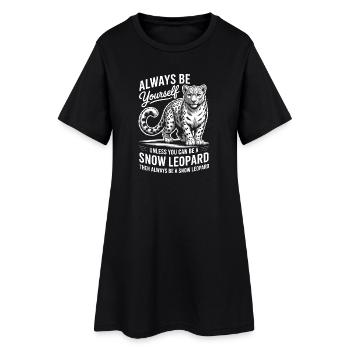Dictions du léopard des neiges Cadeau mignon du léopard des neiges - Robe T-shirt Femme - noir - Devant