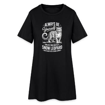 Dictions du léopard des neiges Cadeau mignon du léopard des neiges - Robe T-shirt Femme - noir - Devant