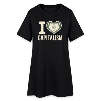 I Love Capitalism Unternehmer Aktien Kapitalismus - Frauen T-Shirt-Kleid - Schwarz - Vorne