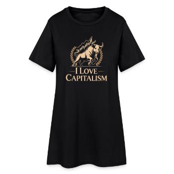 I Love Capitalism Unternehmer Aktien Kapitalismus - Frauen T-Shirt-Kleid - Schwarz - Vorne