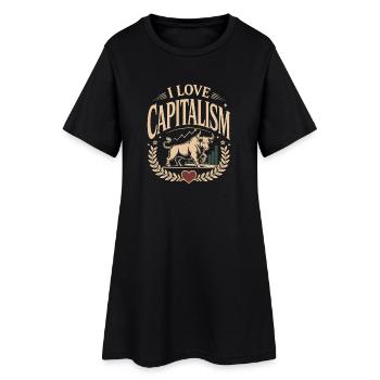 I Love Capitalism Unternehmer Aktien Kapitalismus - Frauen T-Shirt-Kleid - Schwarz - Vorne