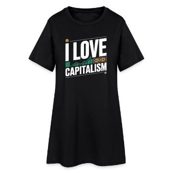 I Love Capitalism Unternehmer Aktien Kapitalismus - Frauen T-Shirt-Kleid - Schwarz - Vorne