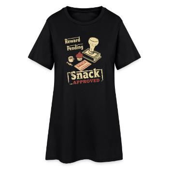 Snack Approved Vintage Stempel - Frauen T-Shirt-Kleid - Schwarz - Vorne