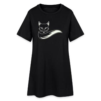 Fuchs Silhouette mit Schweif - Frauen T-Shirt-Kleid - Schwarz - Vorne