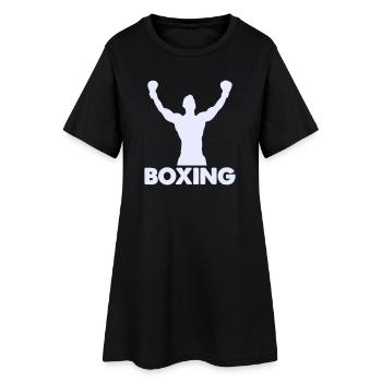 Boxer Sieg Silhouette - Frauen T-Shirt-Kleid - Schwarz - Vorne