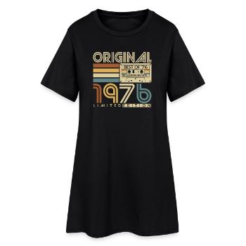 Original 1976 Jahrgang Vintage Geburtstag Retro - Frauen T-Shirt-Kleid - Schwarz - Vorne