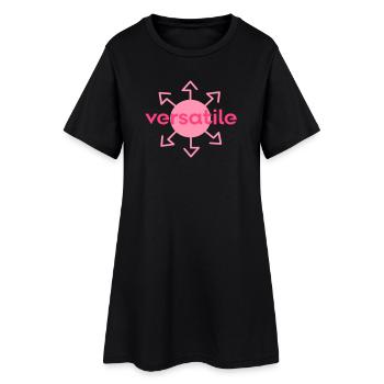 vielseitig - Frauen T-Shirt-Kleid - Schwarz - Vorne